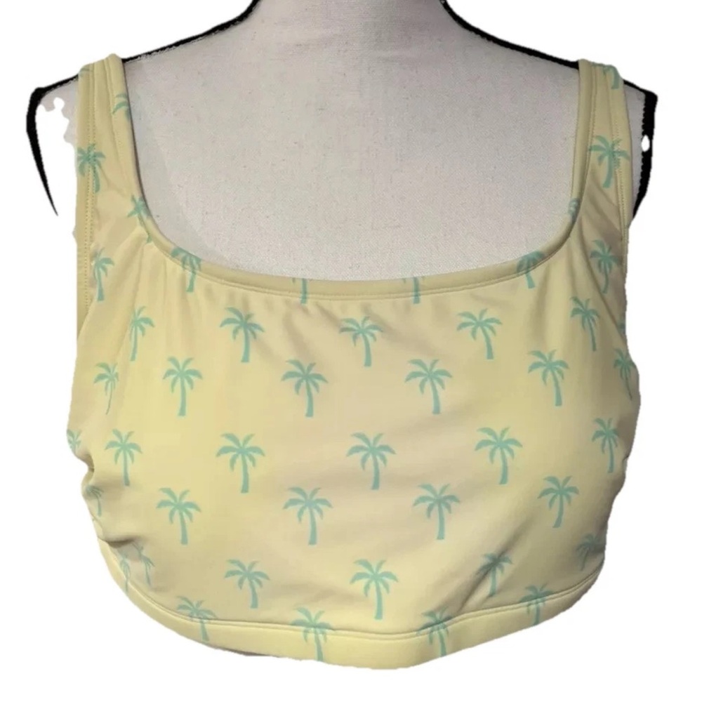Stoney Clover Lane x Target Yellow Palm Tree Bikini Top Swim Top 2XL Plus